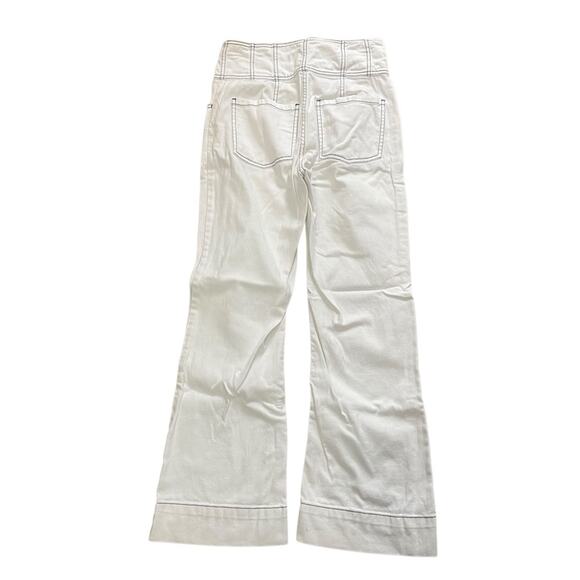 Ulla Johnson “Ellis” Jean, High Waist Cropped Flared Button Front Ecru 25 - Picture 9 of 13